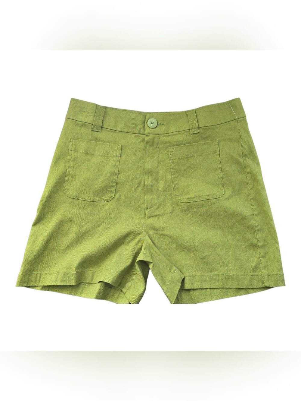Nicole Miller Olive Green -Waist Patch Front Pocket Shorts